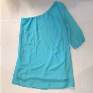 🔴 Coco love one shoulder mini dress blue